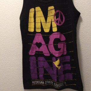 XL Tech Styles Black "IMAGINE" Tank Top Dove Peace